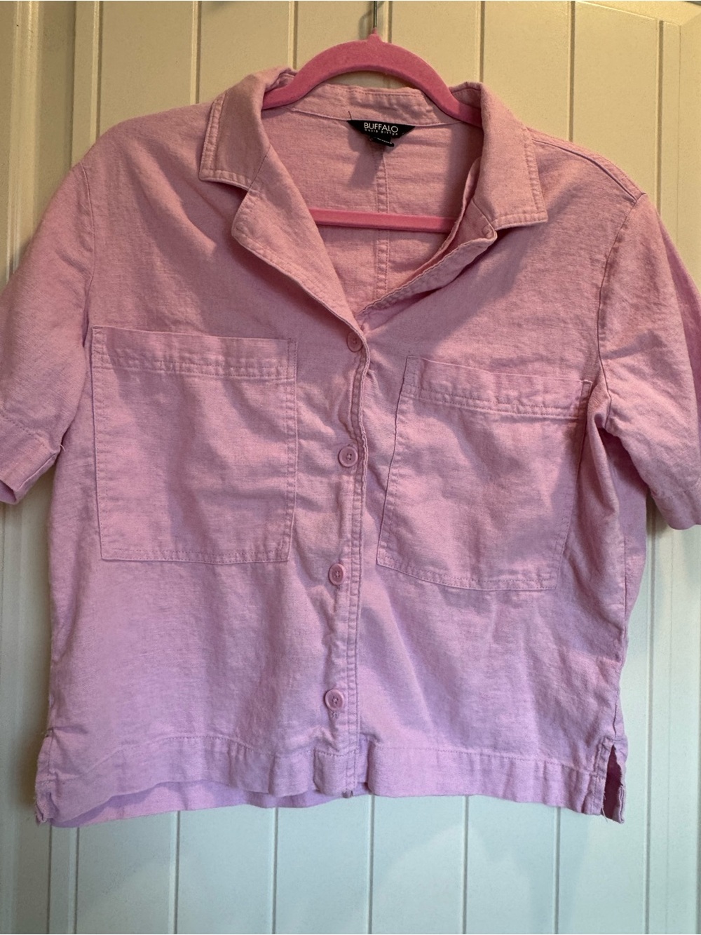 Buffalo David Bitton Light Pink Short-Sleeve Button Down Shirt